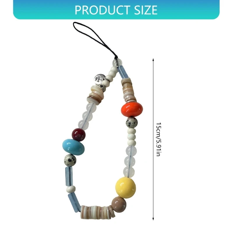 Elegant Turquoise Beaded Keychain Pendant Chain Strap Fashion Cellphone Rope Women Telephone Lanyard Jewelry K1KF Quake