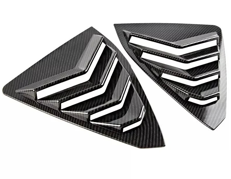 For Lexus ES250 ES350 ES300h 2019-2023 Car Rear Louver Window Side Shutter Cover Trim Sticker Vent Scoop ABS Carbon Fiber Auto Quake Carbon