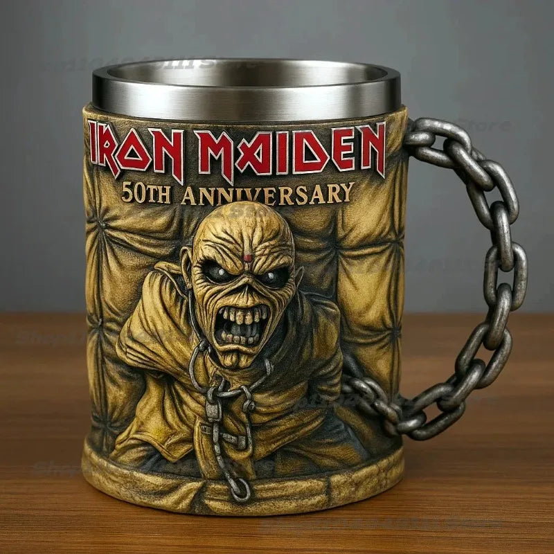 Iron Maiden 50th Anniversary Iron Maiden Coffee Cup Stainless Steel Mark Cup Decoration Quake