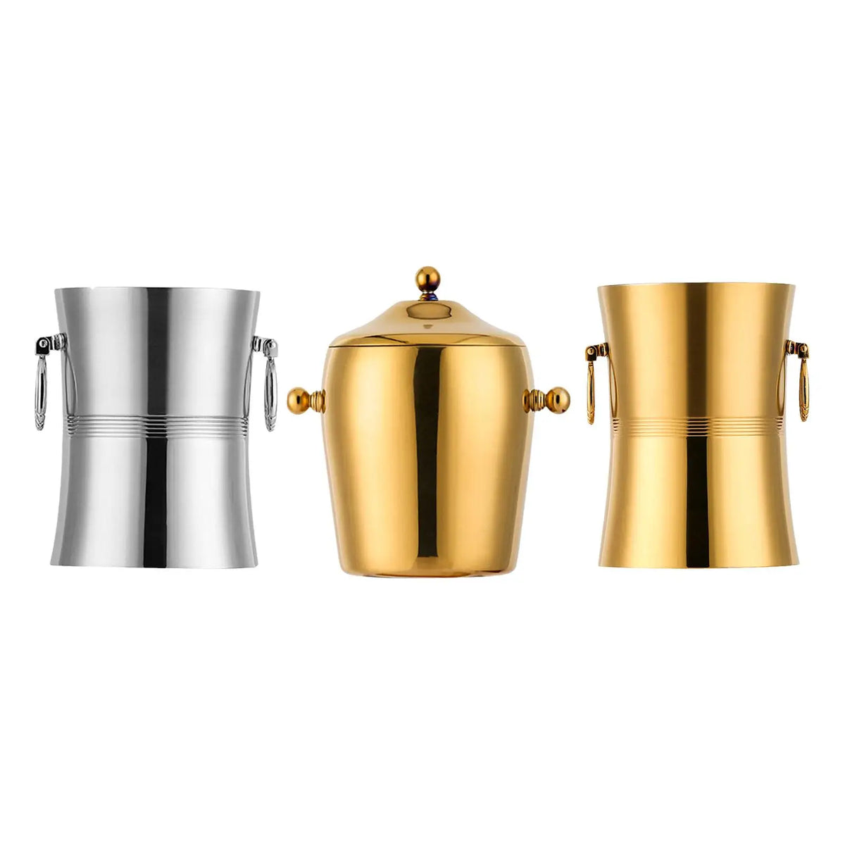 Double Wall Ice Bucket Drinks Cooling Bucket Champagne Bucket Beer Chiller Metal Beverage Tub for Bar BBQ Quake