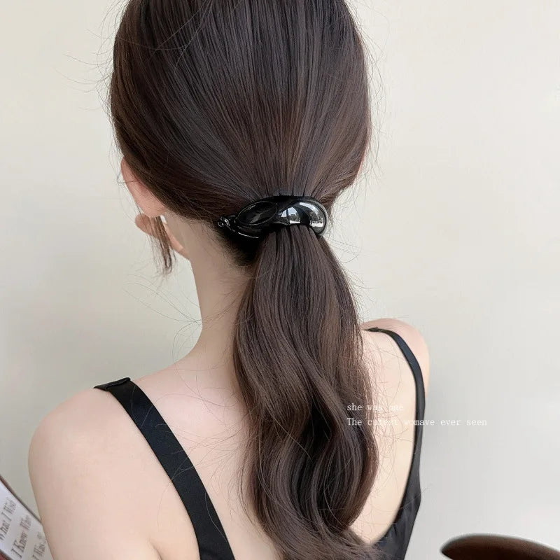 Acrylic Banana Clip High Ponytail Small Hair Claw Korean Fashion Ponytail Barrettes Women Solid Color Hair Clip Hair Accessories Quake