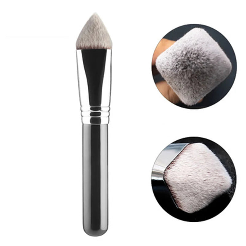 Makeup Kabuki Foundation Brush Luxury Single Pro Large Slant Triangle Square Tapered Vegan Cosmetic Brushes Quake