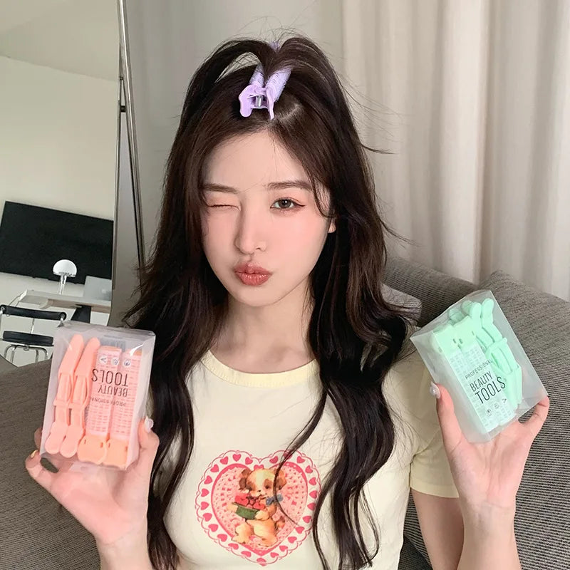 4pcs/set Korean Fluffy Hairpins Bangs Fixed Clips Curling Hairpin Hair Root Volumizing Clips Hairdressing Hair Style Accessories Quake