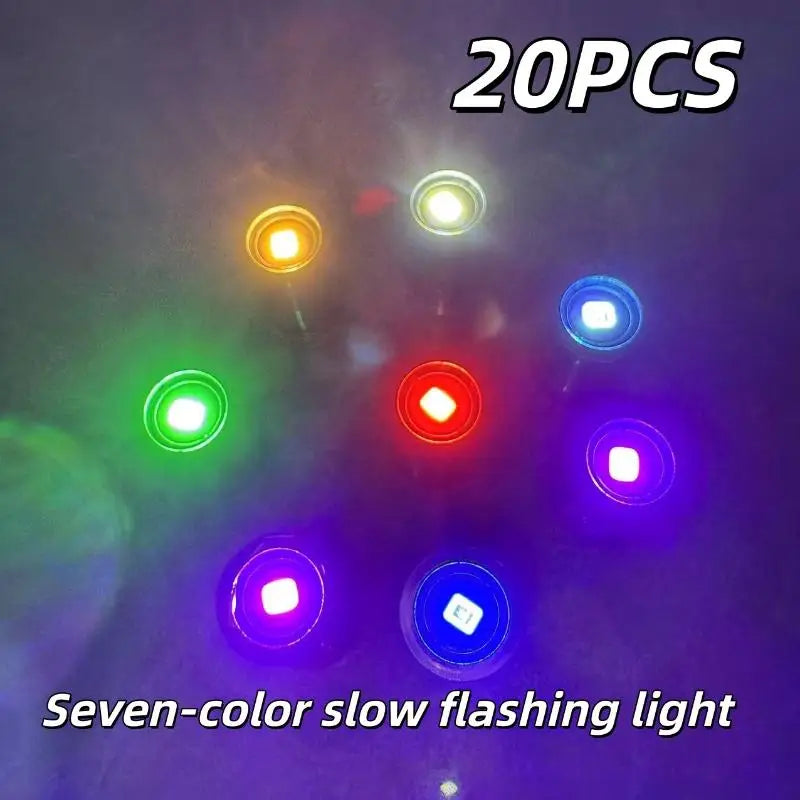 10/20Pcs Tiny Light Toys Mini LED Lamp Model For DIY Model Making Dollhouse Balloons Party Decor Hand Craft Sandtable Layout Quake Color flashing X20