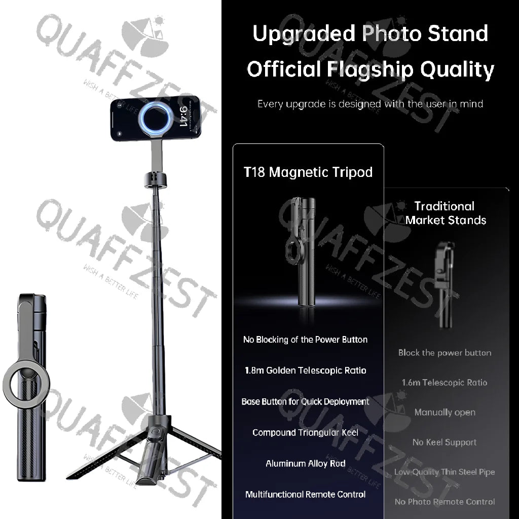 4 in 1 Phone Mount 1.3m Extendable live Tripod Selfie Stick Support LED Ring Dual Light Mirror Stand for Phone Quake
