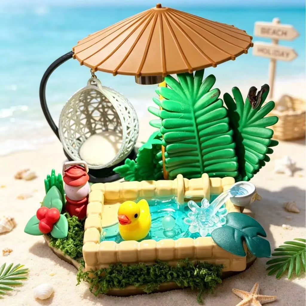 10Pcs Miniature Resin Swimming Pool For Dollhouse Summer Decor Fairy Garden Accessory Tiny Pool Scene Tropical Beach Diorama Quake