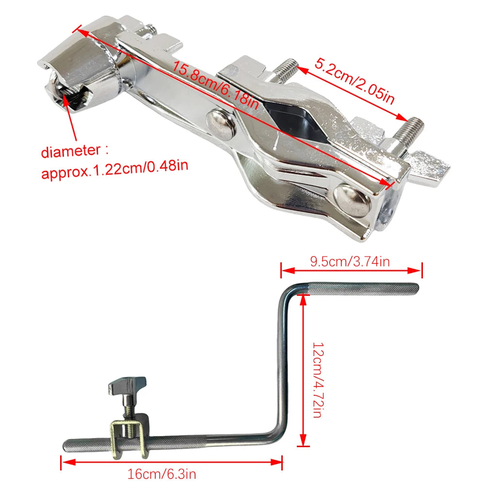 1pcs Z Shape Cowbell Clamp Rod Drum Cowbell Holder Metal Cow Bell Mounting Bracket Clamp For for Drum Set Accessory Quake
