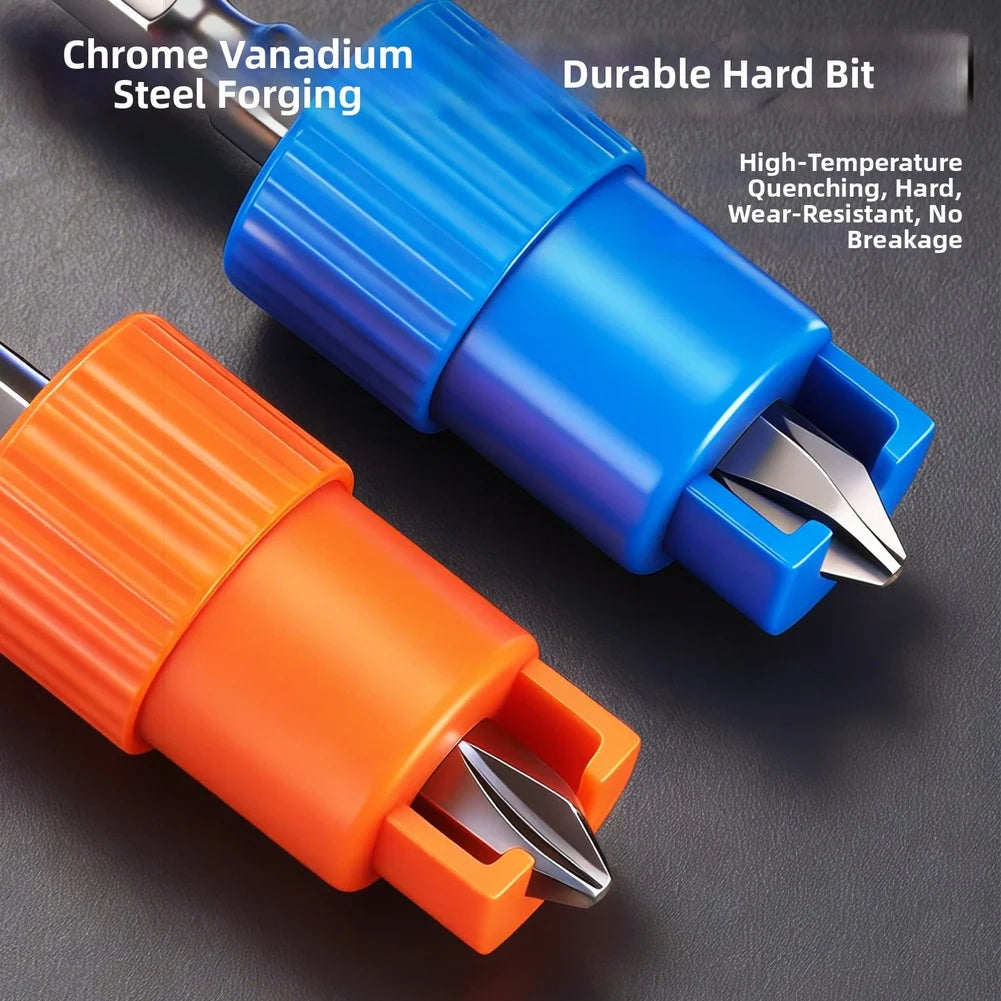 Magnetic Bit with 6.35mm Shank and Spring-Activated Tip Designed for Controlled Engagement and Reduced Tip Deflection Quake
