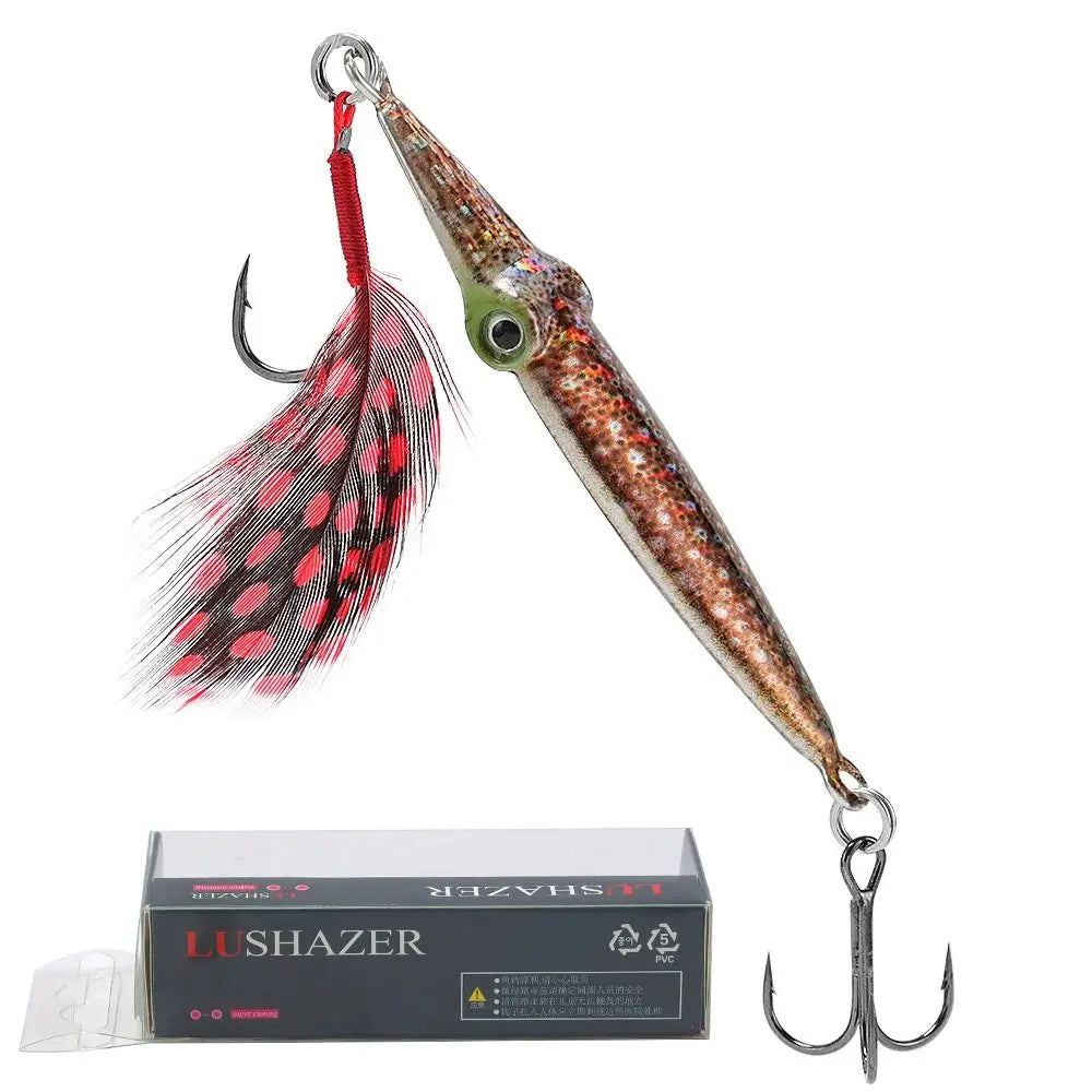 Universal Metal Fishing Lure 3D Eyes jigging Fishing Tackle Sinking Lifelike Hard squid Bait Outdoors Quake G