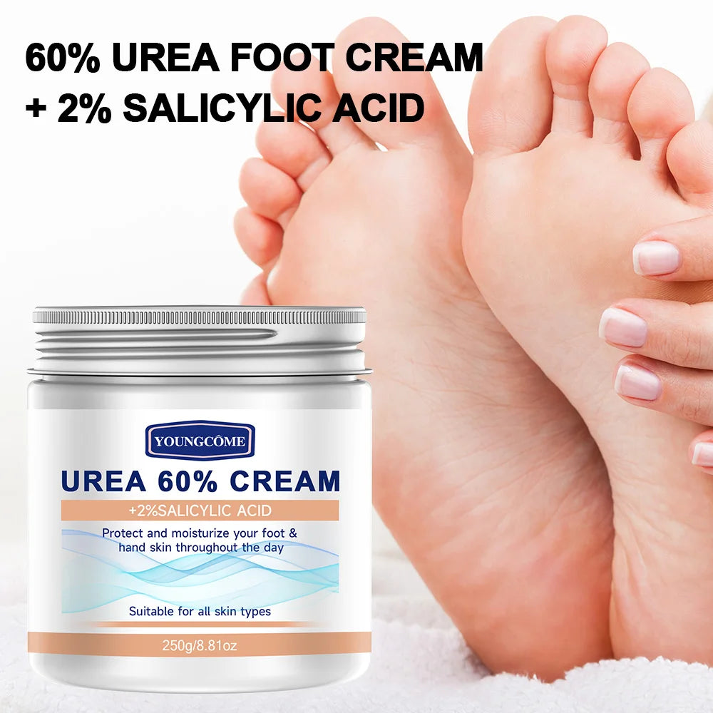 2Pcs 60% Urea Cream + 2% Salicylic Acid Moisturizing Foot Care Cream Can Moisturize Your Foot, Improving Dryness and Roughness Quake