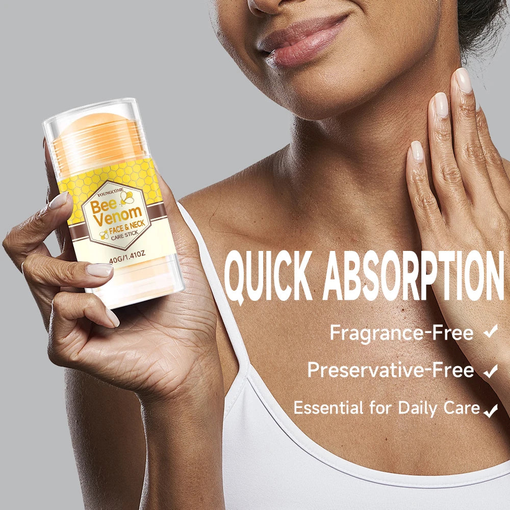  Bee Venom Face & Neck Care Stick Deep Hydrating Facial Care Moisturizing Cream Suitable for Dry Neck Skin Repair Quake