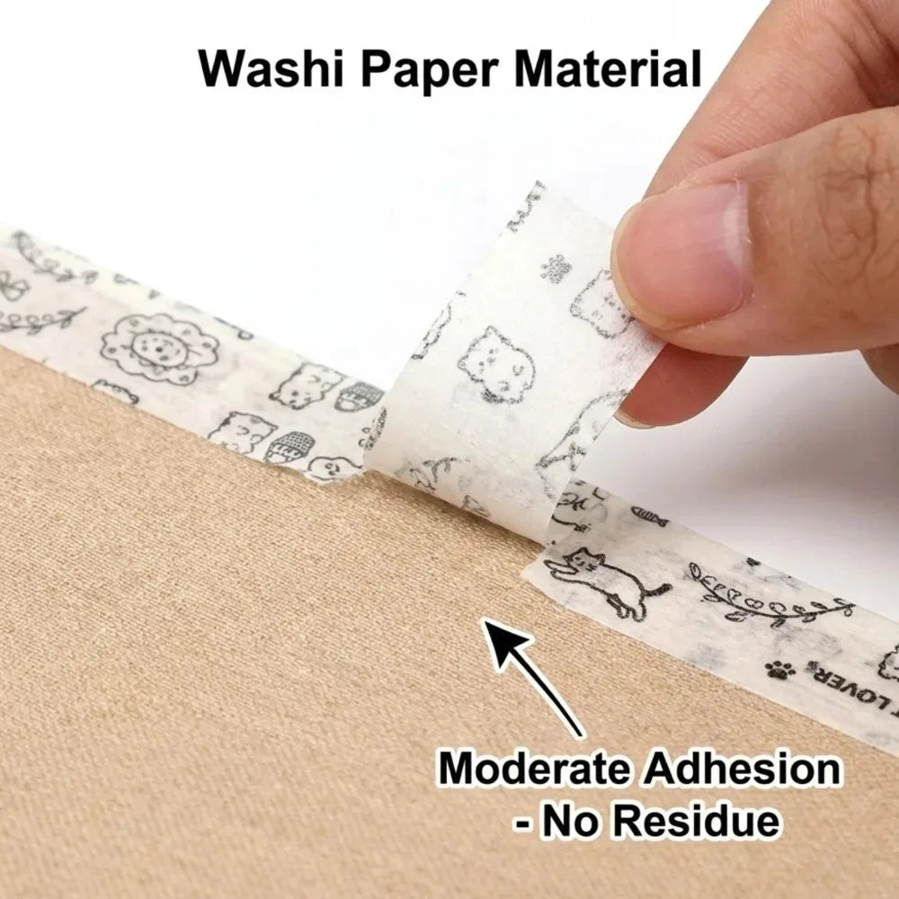 Cat Pattern Bead Baking Cloth Tapes Hand Torn No Trace Baking Cloth Edge Binding Tape High Temperature Resistant Wrapping Tapes Quake