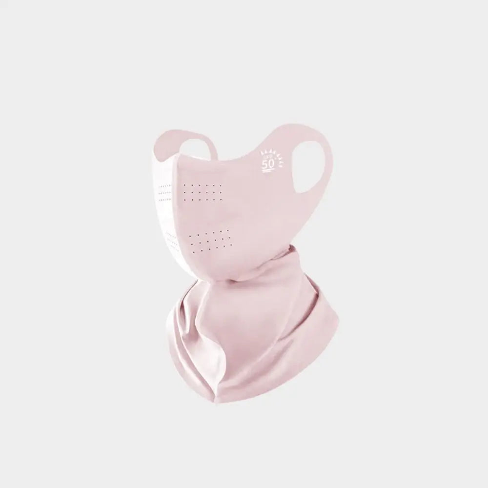 UPF50+ Sun Protection Mask Fashion 3D Ice Silk Anti-UV Neck Scarf Sunscree Dustproof Sunshade Face Mask Outdoor Quake Pink