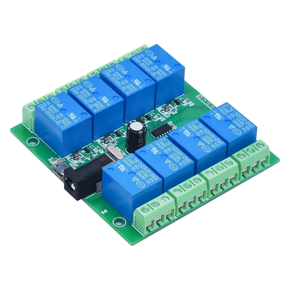USB Relay Module CH340 USB Intelligent Control Switch 10A 250VAC 30VDC Over-Currentelay LCUS-1/LCUS-2 /LCUS-4/LCUS-8 Smart Home Quake