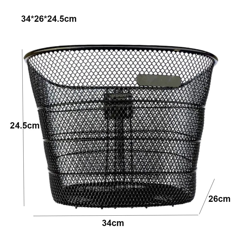 Easy To Install Bicycle Rear Basket Fixed Durable Adjustable Bike Rear Basket Metal Black/Silver Enlarged Bike Basket Quake 2