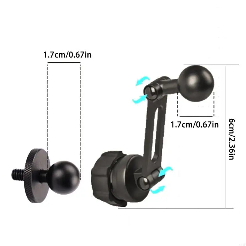 17mm Ball Mount Extension Arm with Quarter Thread Screw End, Adjustable Ball Joint Link for Phone Mount, Tablet Holder and K1KF Quake