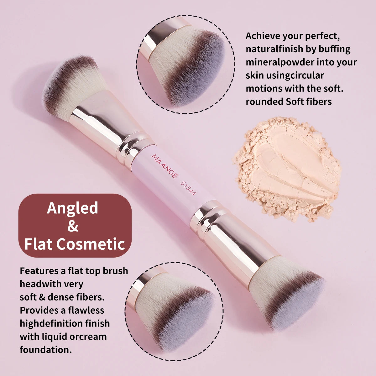 MAANGE 4pcs Basic Makeup Brushes Set With Box Dual-ended Foundations Powder Blush Details for Eyeshadow Brushes Beginner Travel Quake