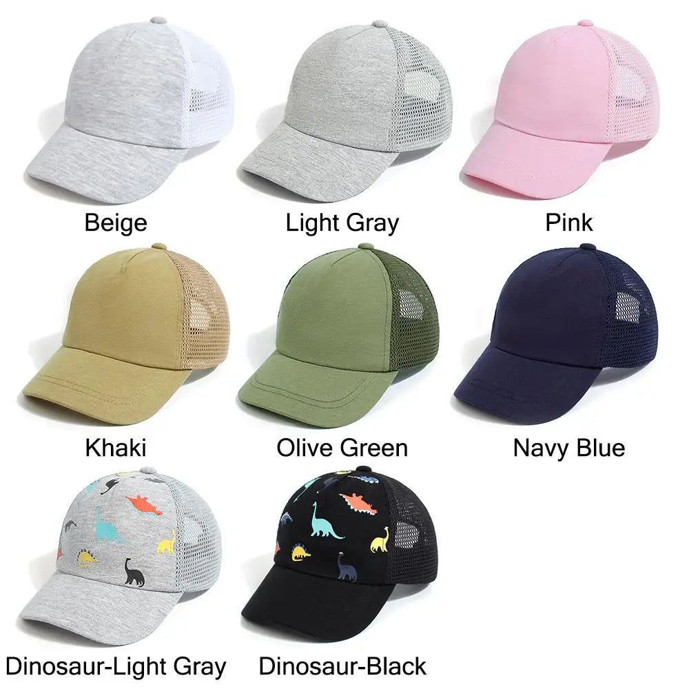 Cap Sun Hat Toddler Baseball Hat Dinosaur Printed Quick Drying Adjustable Age 0-5Y Boys Girls Quake