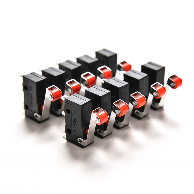 10Pcs Micro Roller Lever Arm Open Close Limit Switch KW12-3 PCB Micro Switch. Quake