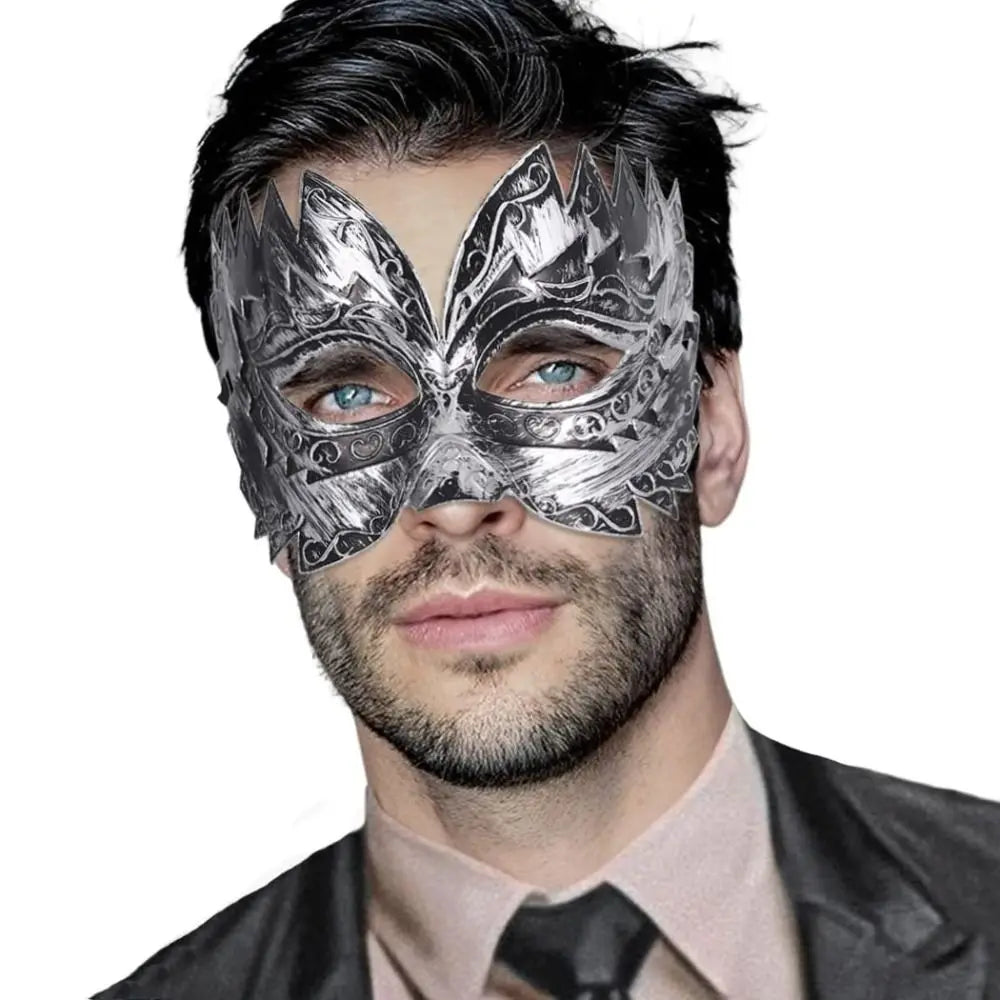New Vintage Masquerade Mask Men Gold Roman Soldier Mask Adjustable Cosplay Party Phantom Opera Eyemask Quake