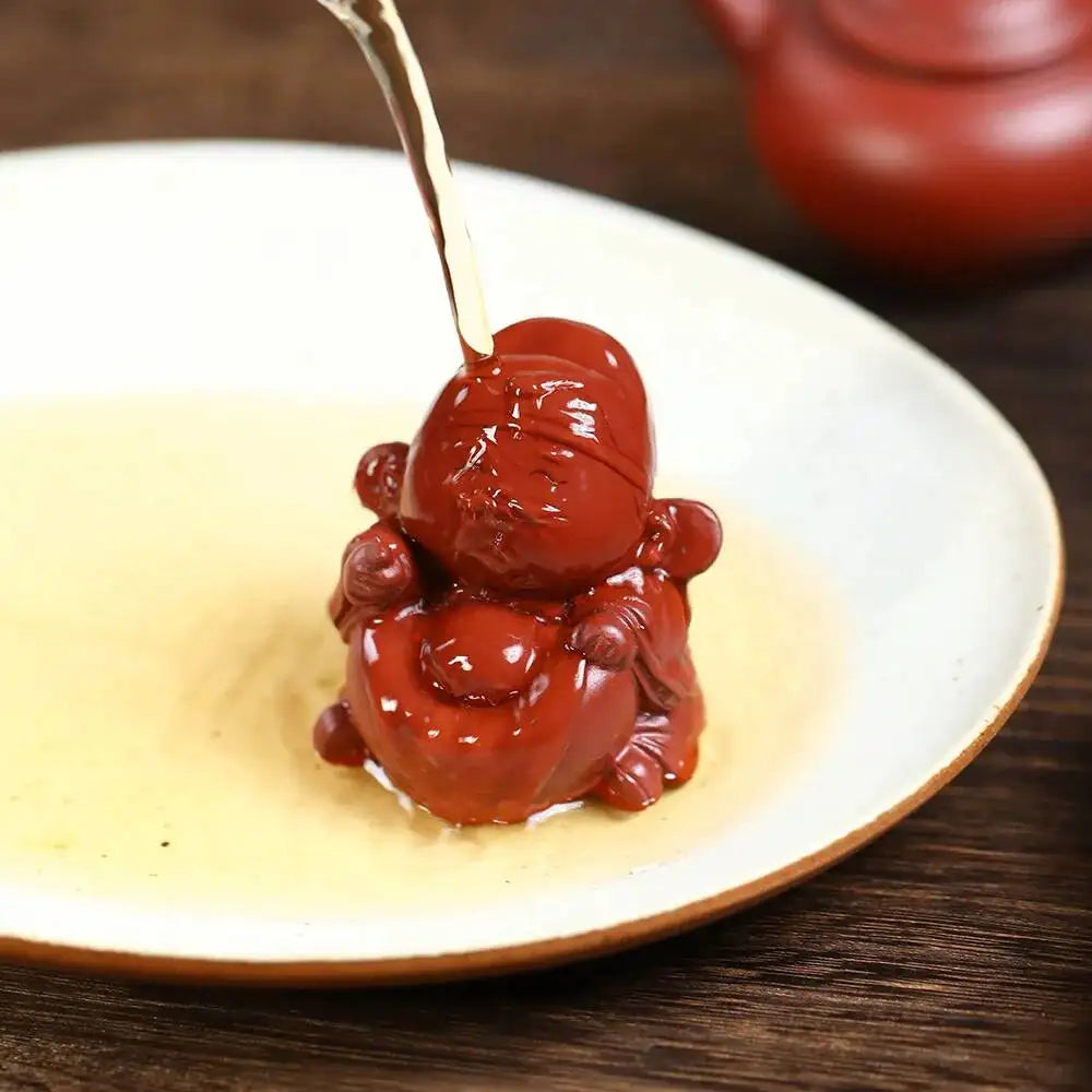 Zisha Tea Pet God Of Wealth Small Figurine Sculpture ea Plaything Tea Table Living Room Quake