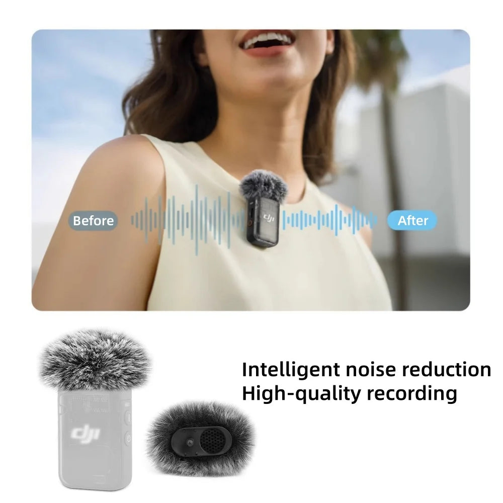 Furry Microphone Windscreen For DJI MIC 2 Lavalier Microphone Furry Windshield Noise Reduction Microphone Muff Wind Cover Quake