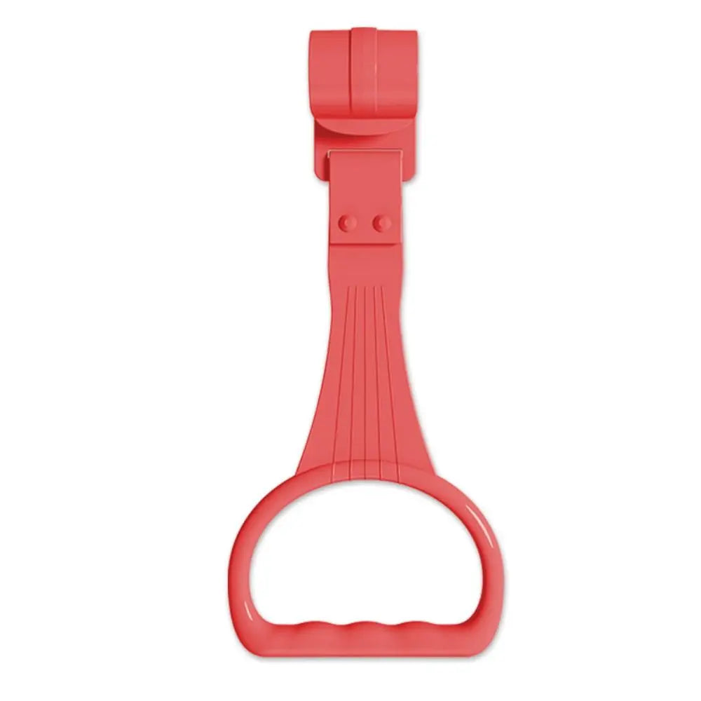 Portable Plastic Pull Ring Light Weight Candy Color Baby Crib Ring Baby Learn To Stand Hand Pull Ring Baby Quake Red 1Pcs