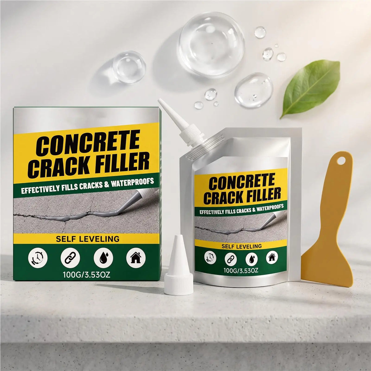 Crack Filler Concrete Repair 100g Self-leveling Cement Sealant Concrete Hole Filler for Wall Driveway Floor Tile Brick Basement Quake