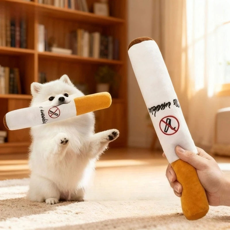Voice Emitting Cigarettes Pet Plush Toys Cigar Shaped Hip-hop Simulation Funny Teeth Grinding Domineering Cats and Dogs Quake