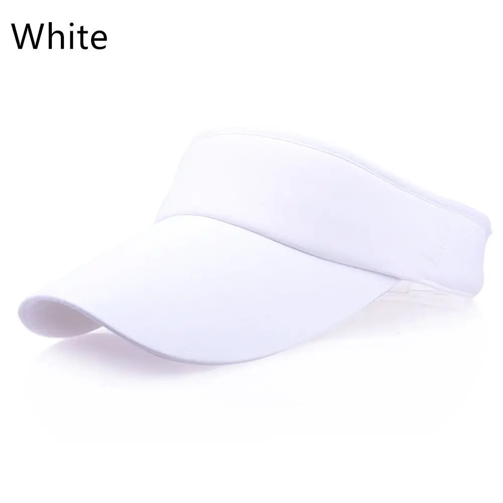 Women Tennis Golf Sun Visor Unisex Cap Hat Headband Quake white