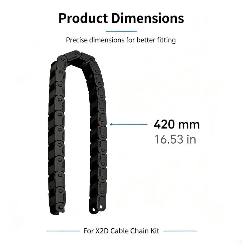 Bridge-Style Cable Drag Chain for Lab X2D, Articulated Sections Guide Moving 3D Printer Cables Through a Defined Channel K1KF Quake