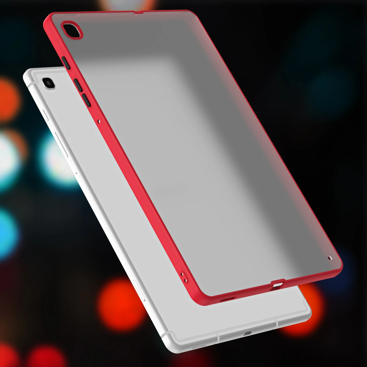 For Samsung Galaxy Tab A7 Lite Shockproof Protective Case 8.7-inch Transparent Cover Compatible with SM-T225/T220 Quake Red TAB A7 LITE