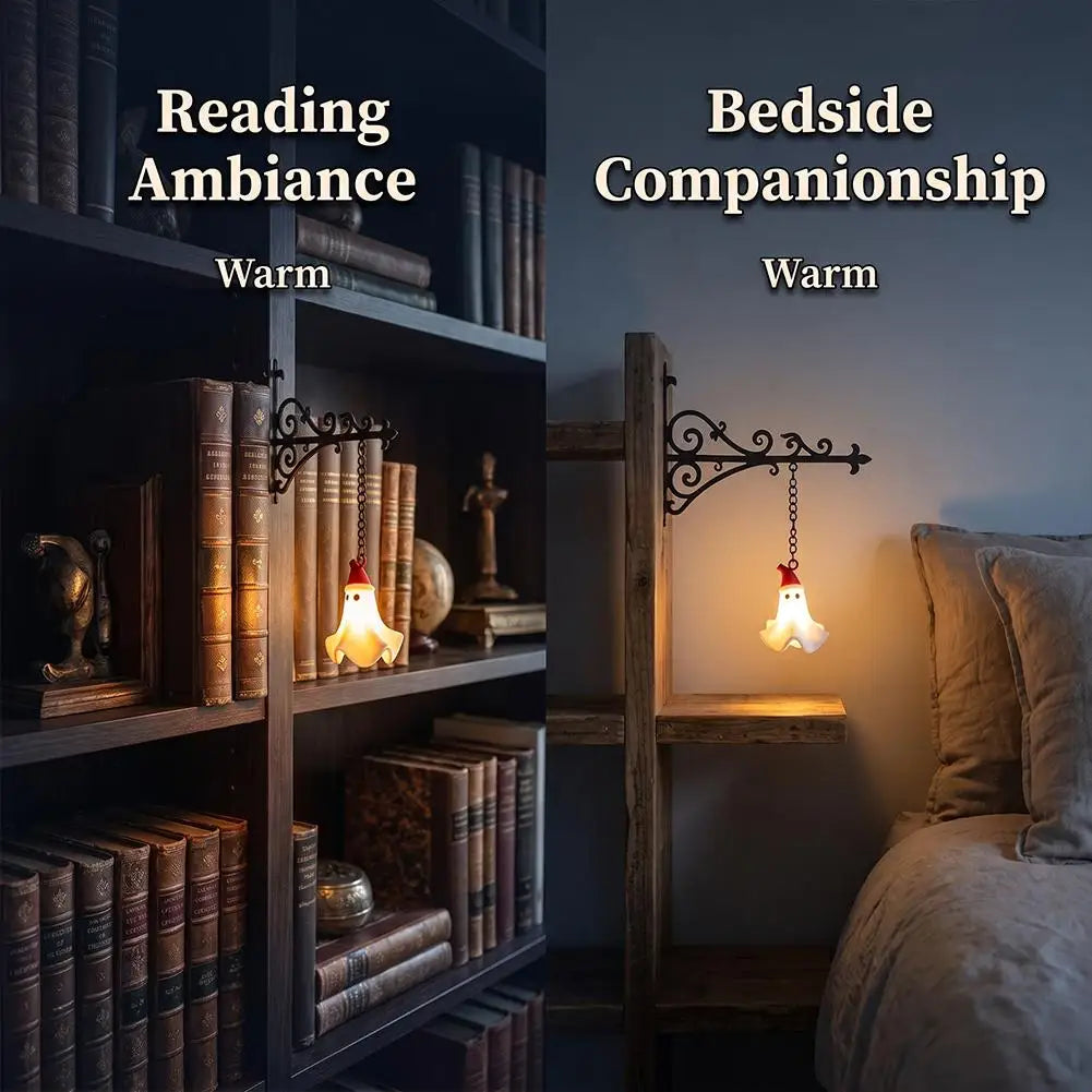 Cute Ghost Halloween Bookshelf Light Decorative Night Lamp Soft Glow Shelf Lantern for Bedroom Study Desk Home Decor Quake