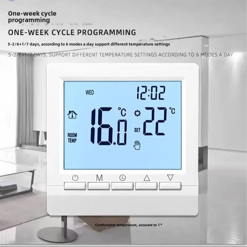 Programmable Temperature Controller Room Thermostat Digital LCD Display Touch Screen Controller Floor Heating Gas Boiler Quake