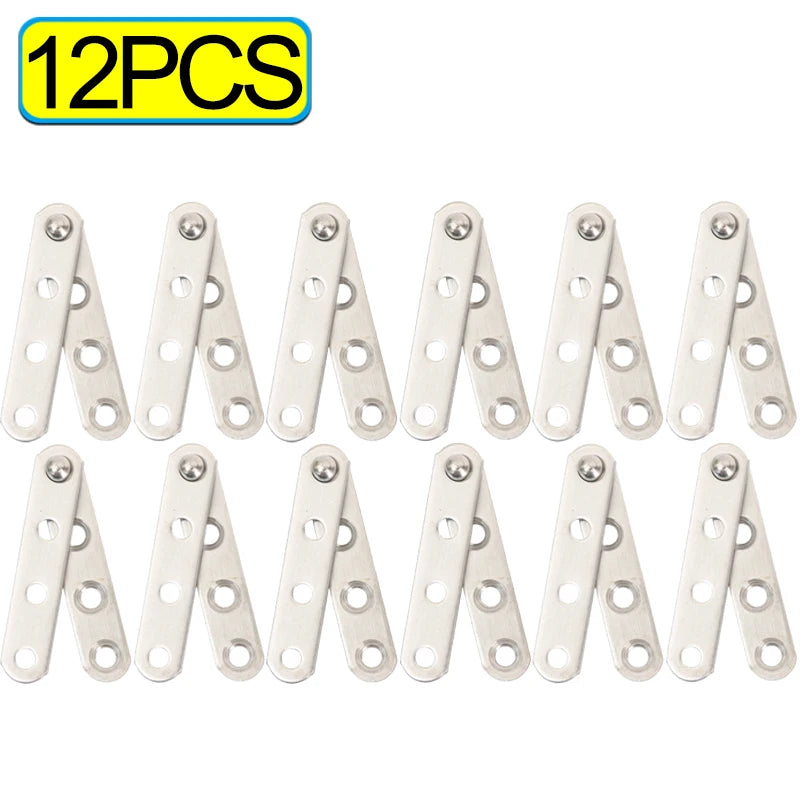 12/2PCS Stainless Steel Pivot Hinge Rotating Cabinet Door Invisible Hinge Upper and Lower Axis Hinges Furniture Hardware Tools Quake 12PCS
