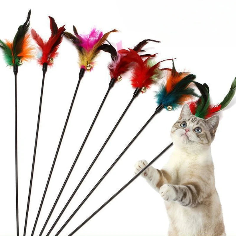 Cat Teaser Wand Toy Set With Mesh Hanging Storage Bag Self Adhesive Hook Interactive Kitten Feather Wand Organizer Kit Quake