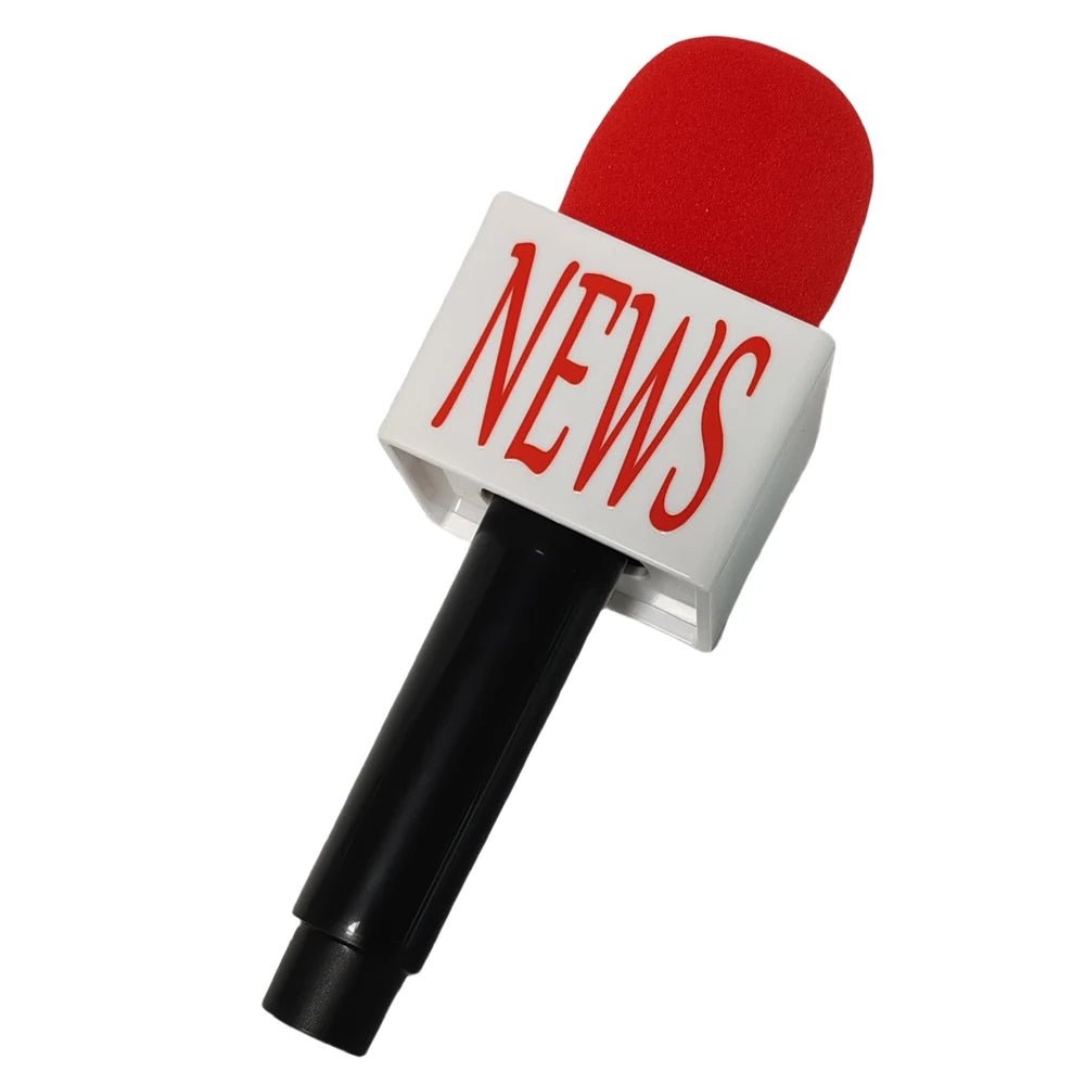 Microphone Prop Set Fake Plastic Microphone with Sponge Cover and Cube Kids Toys Party Favors Home Decoration Ornaments Quake