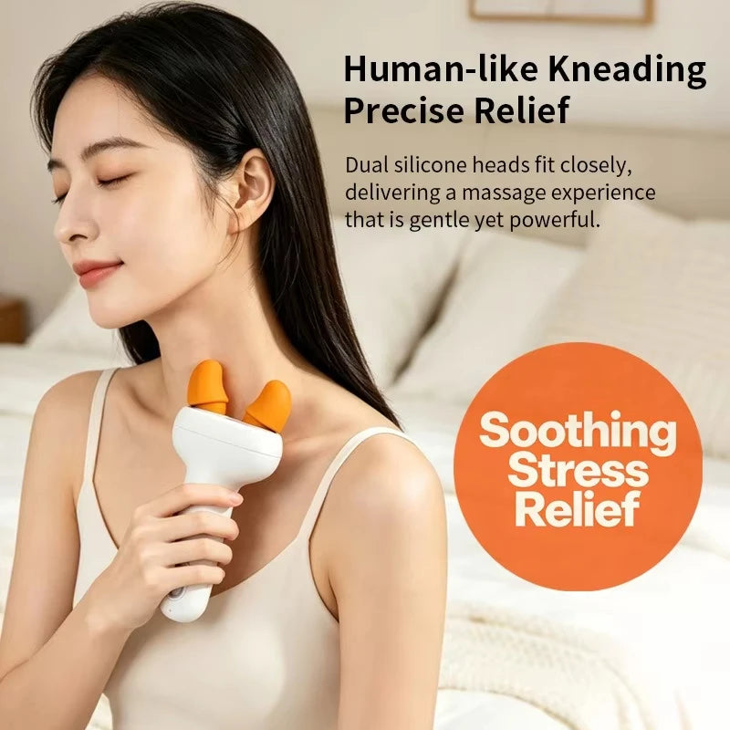 Mini Massager Smart Electric Stress Relief Portable Finger Pressing Kneading Shoulder Neck Massage Tool for Home Office Travel Quake