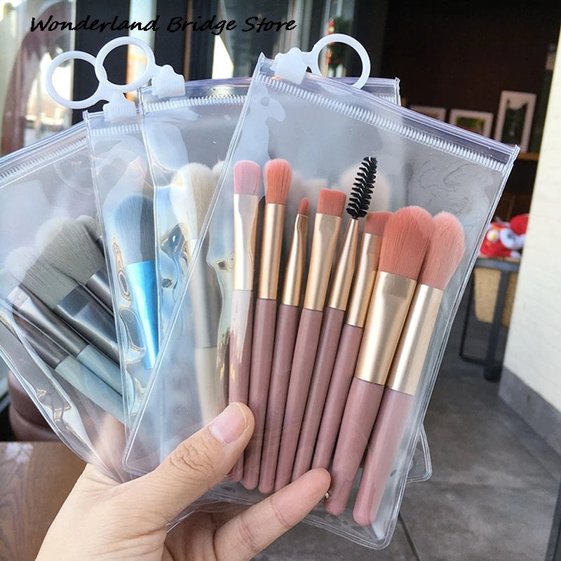 8PCS Mini Pro Makeup Brushes Matte Handle Portable Soft Hair Makeup Brush Set With Bag High Quality Makeup Tools Quake