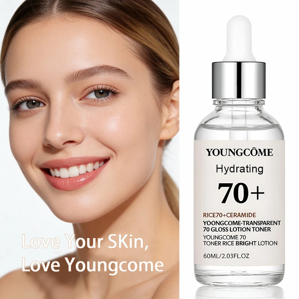 Transparent 70 Gloss Lotion Toner Face Serum Lifting Firm Fade Fine Lines Anti-aging Essence Whitening Brighten Nourish Skin Car Quake