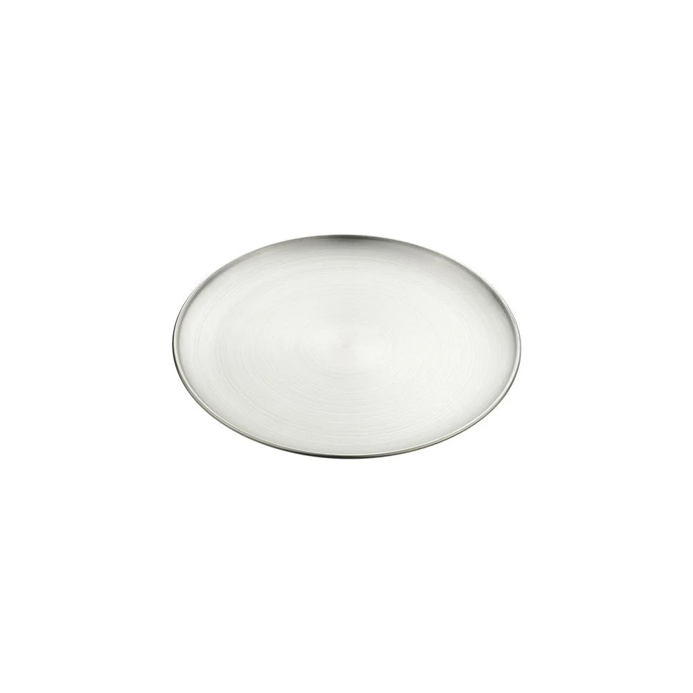 14/17/20/23/26CM Stainless Steel Bone Spitting Dish Gold Silver Shallow Tray Metal Dining Disc Round Plate Dessert Tableware Quake silver 23CM