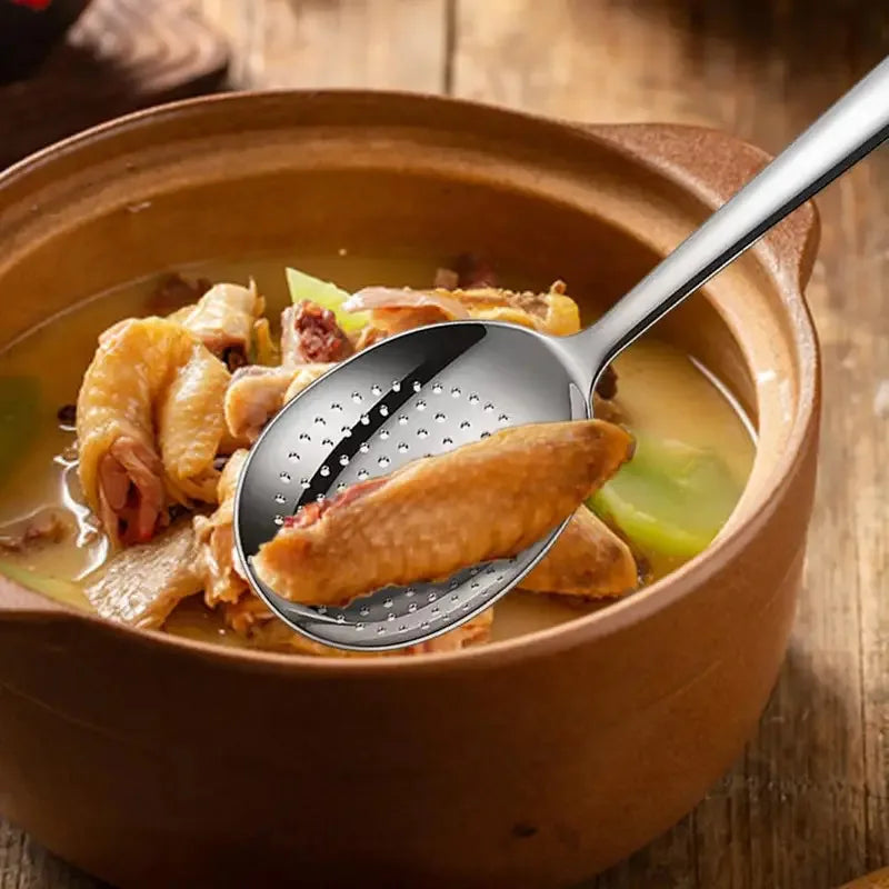 Short‑Handle Stainless Steel Serving Spoon Ladle Skimmer Heat‑Resistant Kitchen Cooking Utensil for Home Restaurant Use Quake