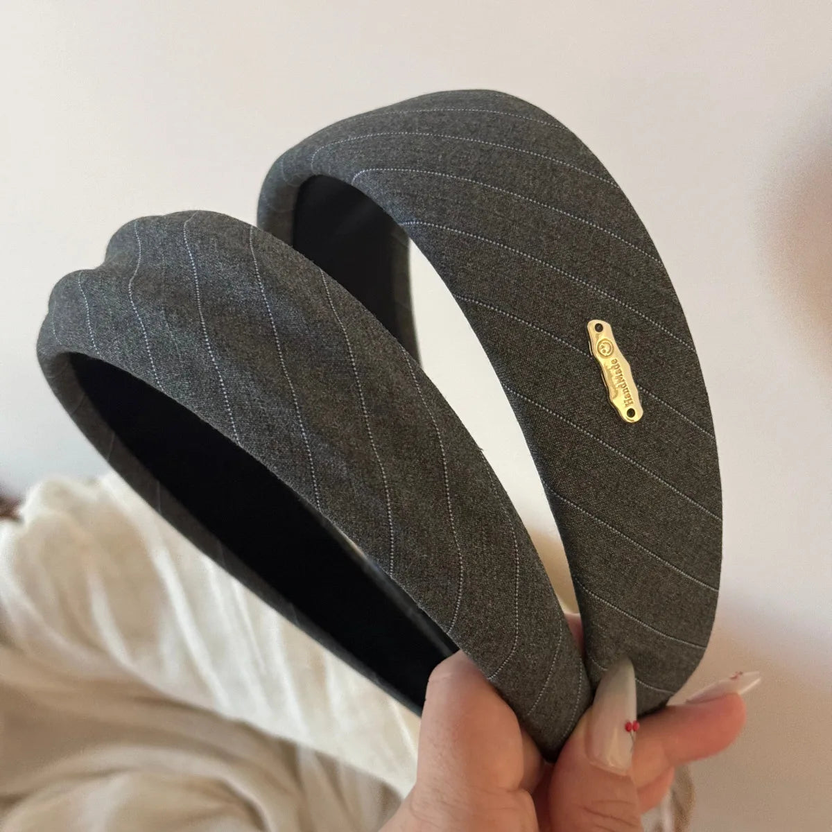 Vintage Gray Striped Headband for Women Girls Sweet Hair Ornament Headband Hair Hoop Headband Fashion Hair Styling Accessories Quake