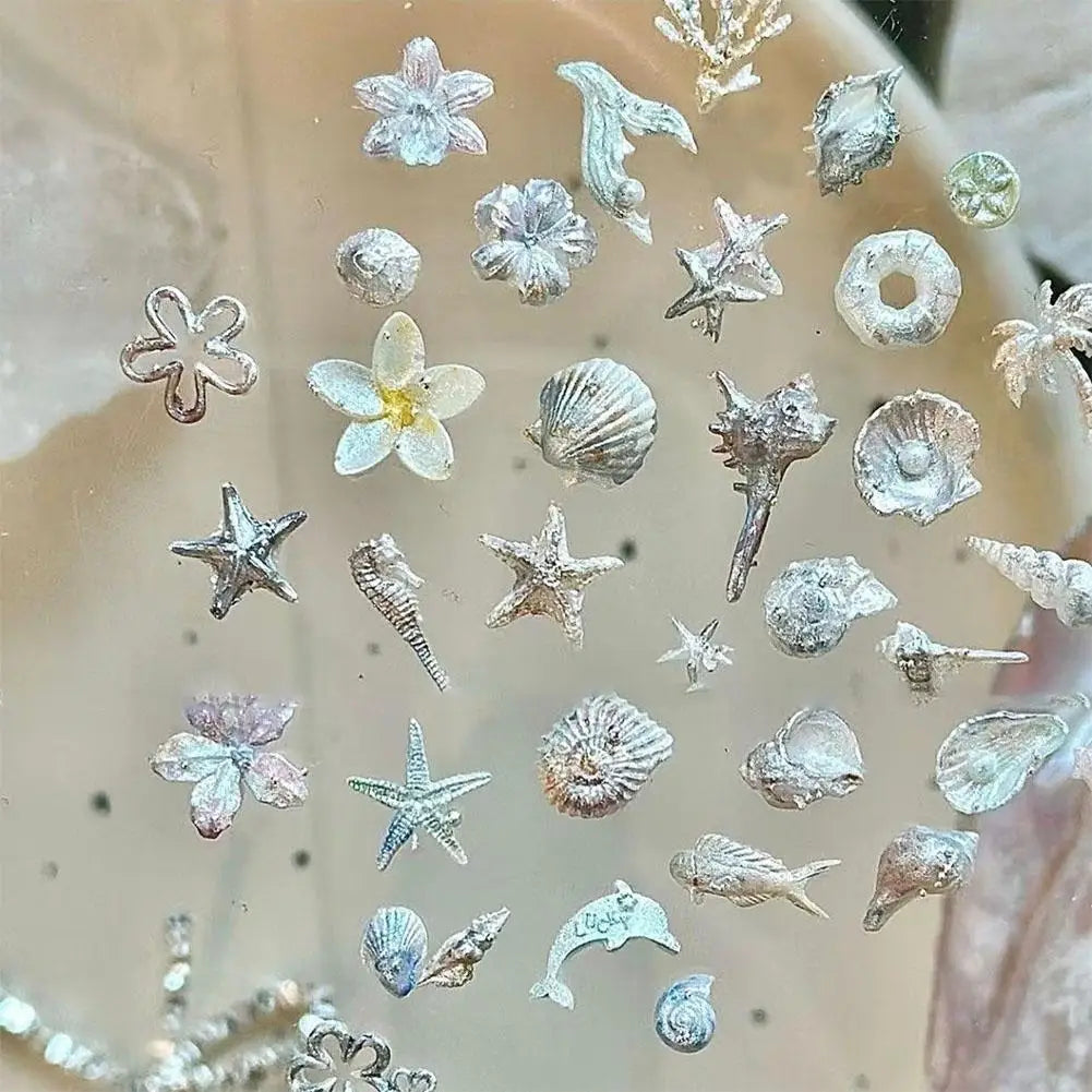 Flower Sea Shell Conch Coral Starfish 3D Acrylic Nail Mold Nail Decorations DIY Resin Manicure Mold Nail Art Mold Quake