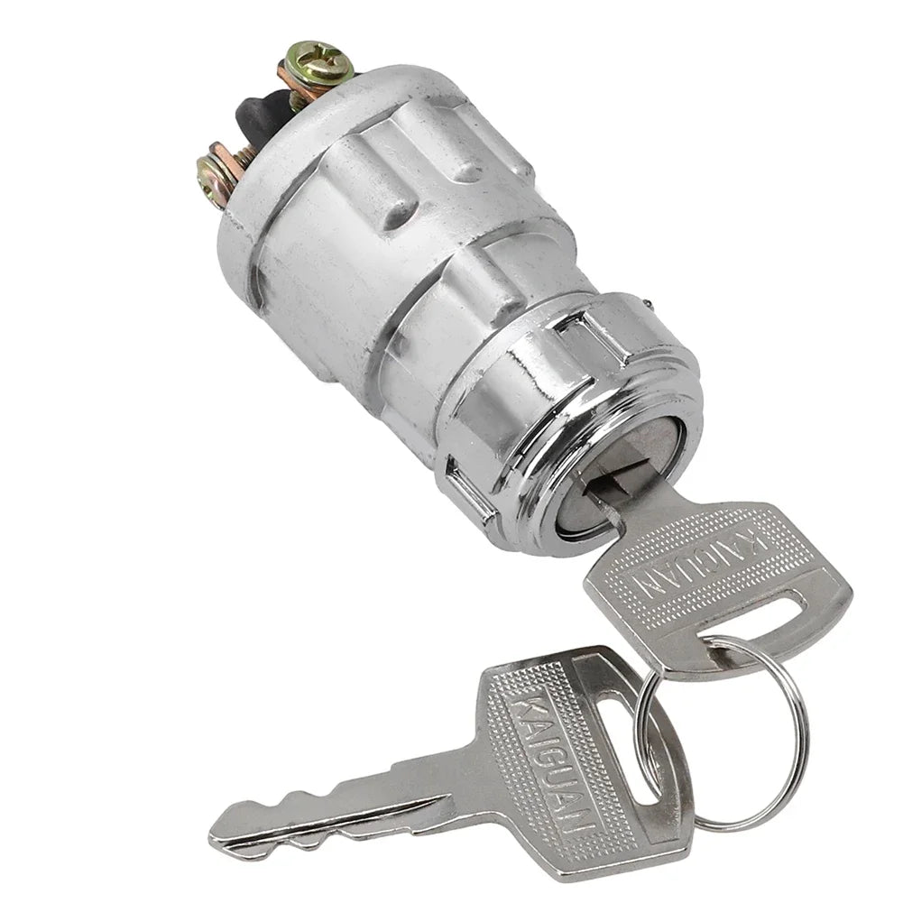 Car Boat Motorcycle Ignition Starter Switch 3 Position With 2 Key Ignition Switch Lock Three Wire Ignition Switch For Most Cars Quake