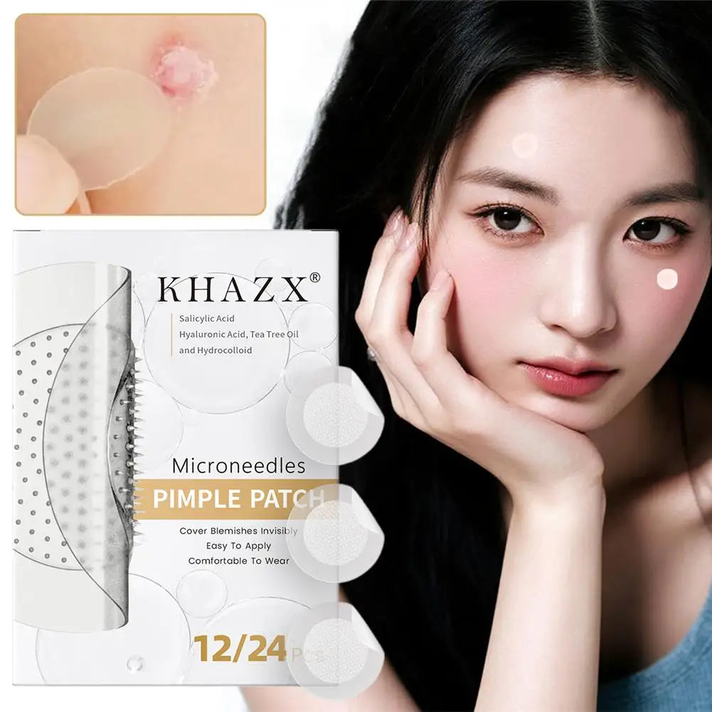 12/24PCS Micro Needle Pimple Patch Hydrocolloid Micropoint Pimple Patch For Reduce Redness And Promote Accelerated Healing Quake