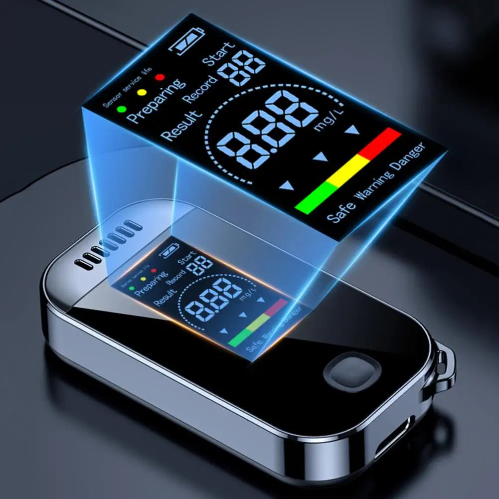 Portable Respirator Detector Tester LCD Screen Digital Display Alcohol Tester Smart Chip Travel Breath Analyzer Quake