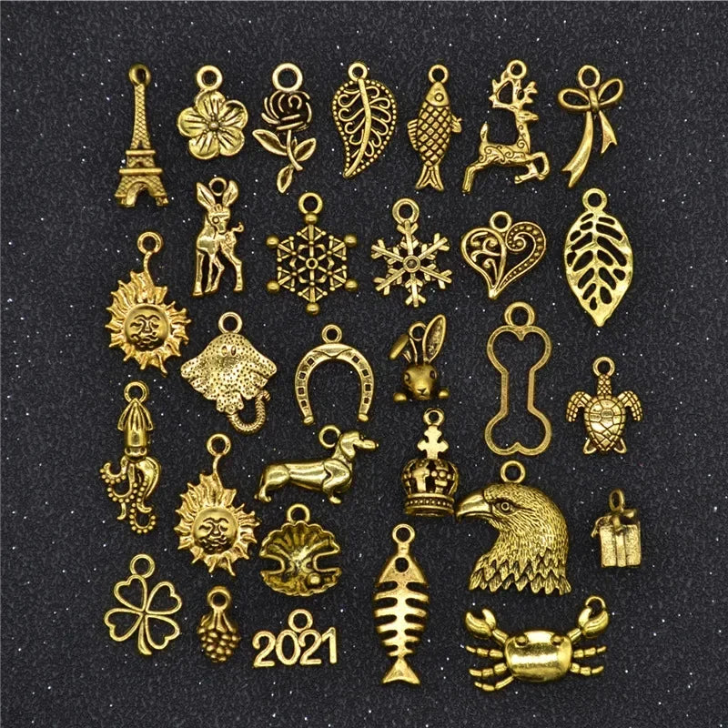 30Pcs Hair Clip Rings Mixed Styles Animal Heart Leaf Flower Charms for Hair Braid Beard Dreadlock Beads Rings Tube Accessories Quake 30pcs NO.14
