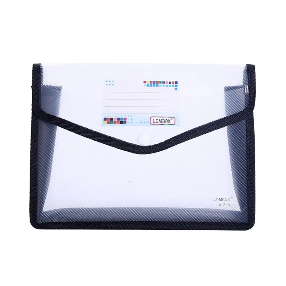 A5 Plastic File Folders Large Capacity Office Document Bag Pouch Envelope Folder Quake white