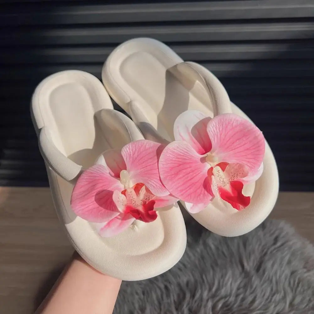 Fashion EVA Flip Flops Butterfly Orchid Anti-Slip Sandals Summer Herringbone Slippers Summer Quake